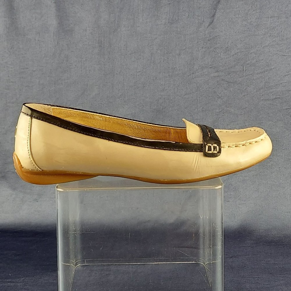 Sperry Tan & Black Patent Leather Penny Loafers Size 7.5M - Picture 10 of 14
